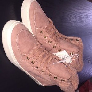 Fuzzy high top boots